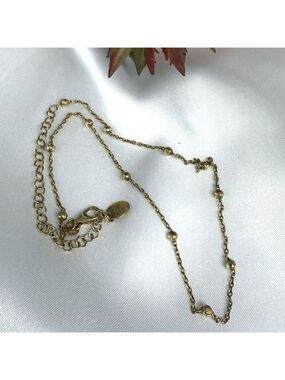 AV Gold Plated 925 Italy Silver Bead Station Choker